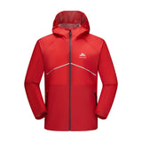 Red jacket with a brand logo on a white background